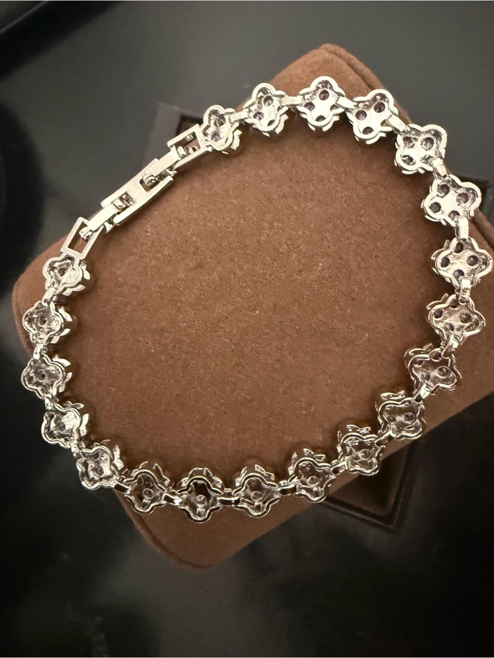 New Clover Lavender Crystal Tennis Bracelet - Women Jewelry - Picture 5 of 5